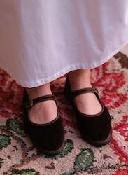Mary Jane Velvet Slippers | Brown