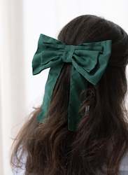 Large Hair Bow - Emerald Green