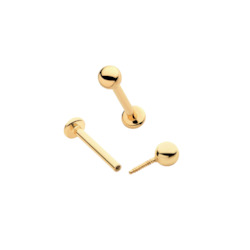 Henson Black Fashion Collection: 14Kt Yellow Gold Internally Threaded Labret