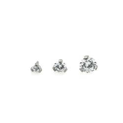 The Piercing Suite Body Piercing Jewellery: 16g Titanium Internally Threaded Microdermal Top with Prong set Cubic Zirconia Gem