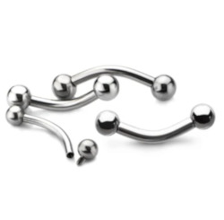 The Piercing Suite Body Piercing Jewellery: Titanium Internally Threaded Curved Barbells