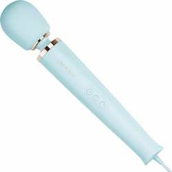 Top Voted By Womens Health: LE WAND - Powerful Plug-In Vibrating Wand Massager - Sky Blue