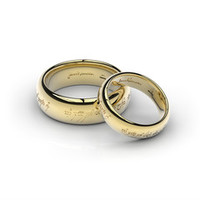 Elvish Love Ring Set in Yellow Gold