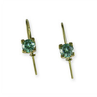 Jewellery manufacturing: 14ct Green Moissanite Hook Earrings