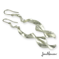 Jewellery manufacturing: Pure Silver Spring Leaf Earrings