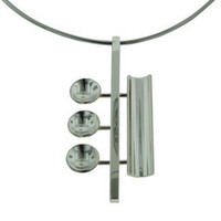Asymmetrical Sterling Silver Pendant