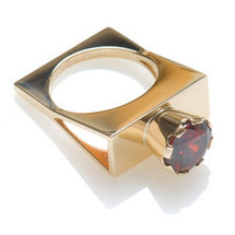 Jewellery manufacturing: 9ct gold crown setting ring with facetted stone Jens Hansen