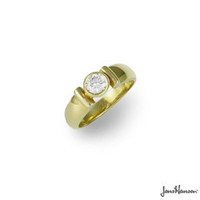 Jewellery manufacturing: 18ct Gold & Solitaire Diamond ring Jens Hansen