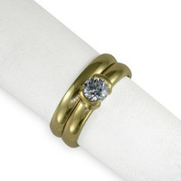 18ct Gold & Diamond Solitaire Ring Set Jens Hansen