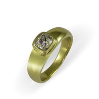 18ct Gold & Cushion Diamond Ring Jens Hansen