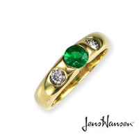 Jewellery manufacturing: 18ct Emerald & Diamond Ring Jens Hansen