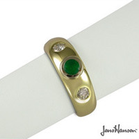 14ct Natural Emerald & Diamond Ring Jens Hansen