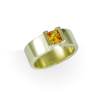 14ct Gold Ring with Stunning Golden Sapphire Jens Hansen