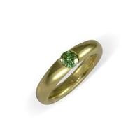 Jewellery manufacturing: 14ct Gold & Uniquely tinted Moissanite Ring Jens Hansen