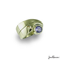 18ct White Gold & Ceylon Sapphire Ring Set Jens Hansen