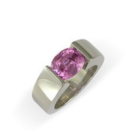 Jewellery manufacturing: Platinum & Pink Sapphire Ring Jens Hansen