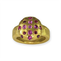 Jewellery manufacturing: 22ct gold Pink Sapphires & Rubies Jens Hansen