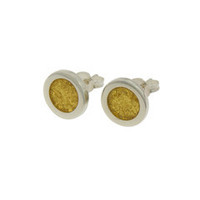 Sterling silver Round Earrings with Gold Leaf Jens Hansen
