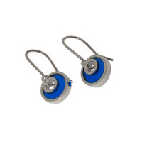 Jewellery manufacturing: Sterling silver Hook Earrings with Clear Blue Resin Jens Hansen