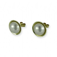 Jewellery manufacturing: 9ct mabe Pearl earrings Jens Hansen