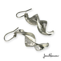 Pure Silver Spring Leaf Earrings Jens Hansen