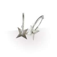 Jewellery manufacturing: Silver Earrings Stars on Hoops Jens Hansen