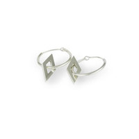 Silver Diamond Shape Hoop Earrings Jens Hansen