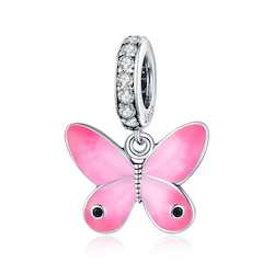 Pink Butterfly Pendant Charm