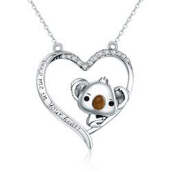 Koala in Heart Pendant Necklace