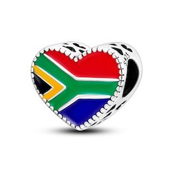 Jewellery: South African Flag Heart Charm