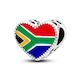 South African Flag Heart Charm