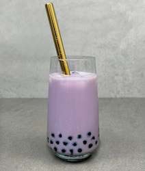 Internet only: Taro Bubble Tea with Brown Tapioca Pearls