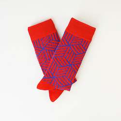 Clothing: Dizzy Red Pattern Socks