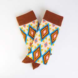 Clothing: Brown Pattern Socks