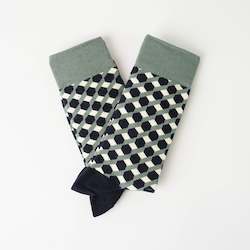 Black Cube Pattern Socks