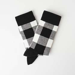 Clothing: Squared Black & White Socks