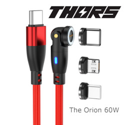 Internet only: Orion Type C. Swivel and pivot - 1m - 60W Data/Charge Magnetic Cable. Fast Charging Capable