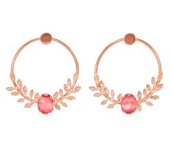 Decorative Pieces: Simply Italian - Pink Stone Wreath Earrings