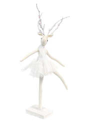 Decorative Pieces: Christmas - White Standing Ballet Deer