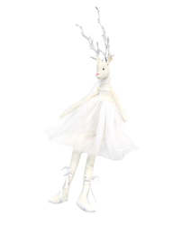 Decorative Pieces: Christmas - White Sitting Ballet Deer
