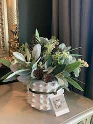 Flower Arrangement with White Ceramic Pot