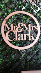 Craft material and supply: Personalized Mr&Mrs ... name in Circle wedding sign