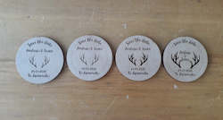 Craft material and supply: Wedding Save the Date Antler Engraved Token