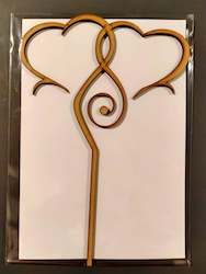 Craft material and supply: Double Heart Cake Topper