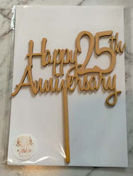 Craft material and supply: Happy 25th Anniversary cake topper