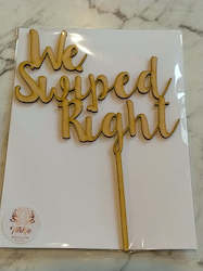Craft material and supply: We Swiped Right cake topper
