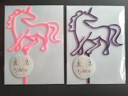 Craft material and supply: Unicorn hand drawn cake topper