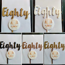 Craft material and supply: Eighty cake topper