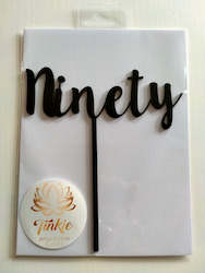 Craft material and supply: Ninety cake topper