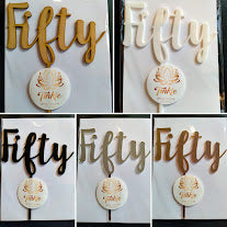 Craft material and supply: Fifty cake topper